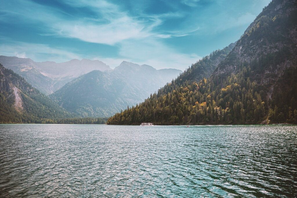 lake, mountains, nature